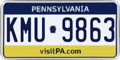 PA license plate KMU9863