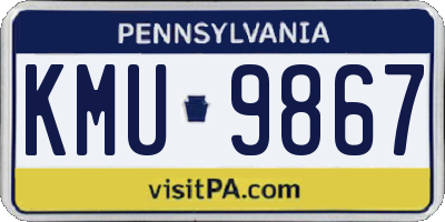 PA license plate KMU9867