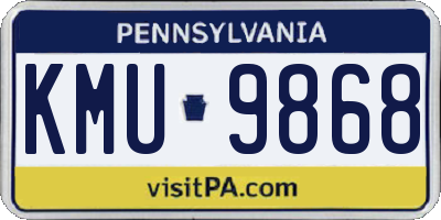 PA license plate KMU9868