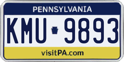 PA license plate KMU9893