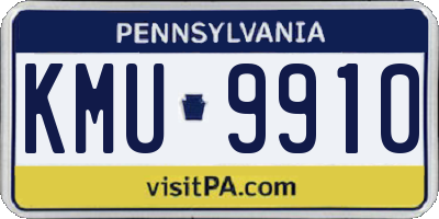 PA license plate KMU9910