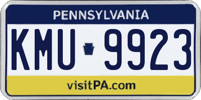 PA license plate KMU9923