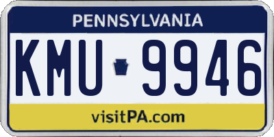 PA license plate KMU9946