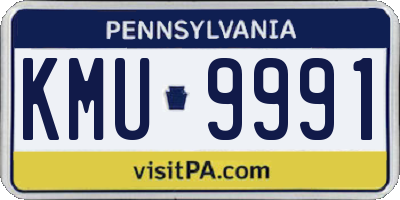 PA license plate KMU9991