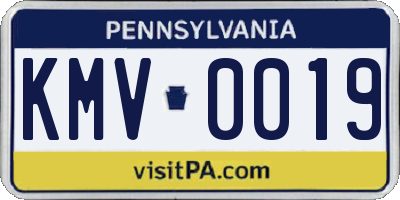 PA license plate KMV0019