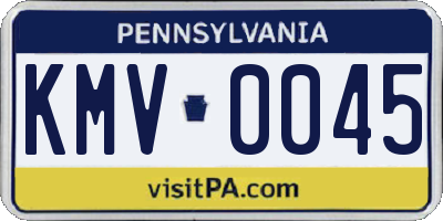 PA license plate KMV0045