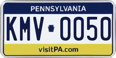 PA license plate KMV0050