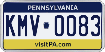 PA license plate KMV0083