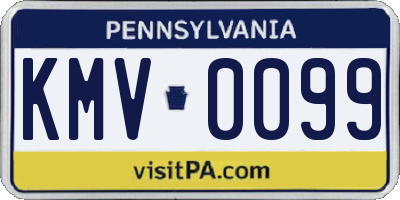 PA license plate KMV0099