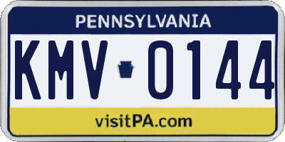 PA license plate KMV0144