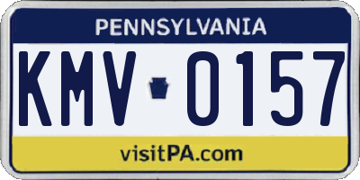 PA license plate KMV0157
