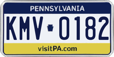 PA license plate KMV0182