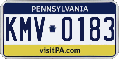 PA license plate KMV0183
