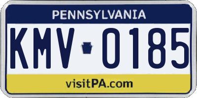 PA license plate KMV0185