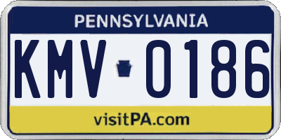 PA license plate KMV0186