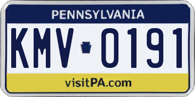 PA license plate KMV0191