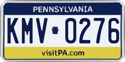 PA license plate KMV0276