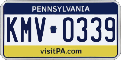 PA license plate KMV0339
