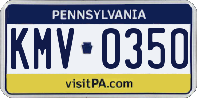 PA license plate KMV0350
