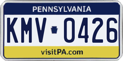 PA license plate KMV0426