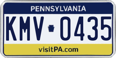 PA license plate KMV0435