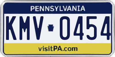 PA license plate KMV0454