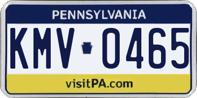 PA license plate KMV0465