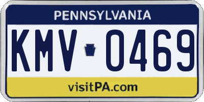 PA license plate KMV0469