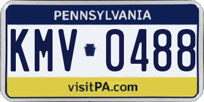 PA license plate KMV0488
