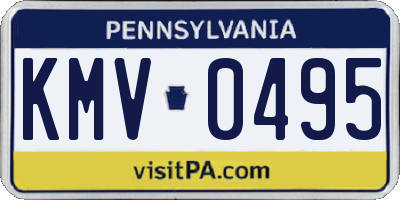 PA license plate KMV0495