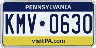 PA license plate KMV0630