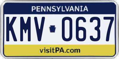 PA license plate KMV0637