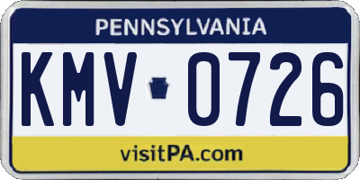 PA license plate KMV0726