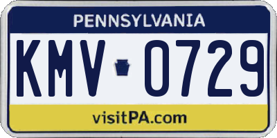 PA license plate KMV0729