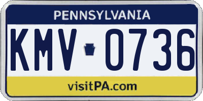 PA license plate KMV0736