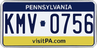 PA license plate KMV0756