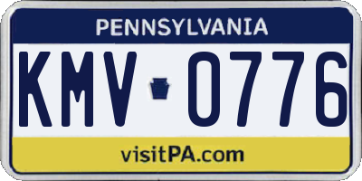 PA license plate KMV0776