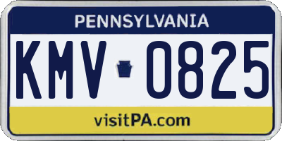 PA license plate KMV0825