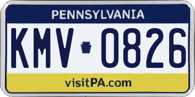 PA license plate KMV0826