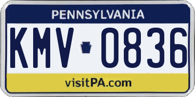 PA license plate KMV0836