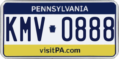 PA license plate KMV0888