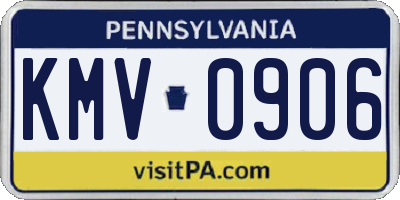 PA license plate KMV0906