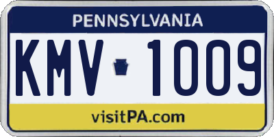 PA license plate KMV1009
