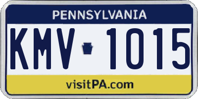 PA license plate KMV1015