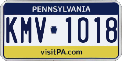 PA license plate KMV1018
