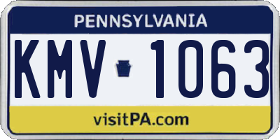 PA license plate KMV1063