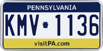 PA license plate KMV1136