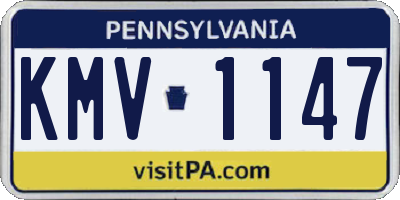 PA license plate KMV1147
