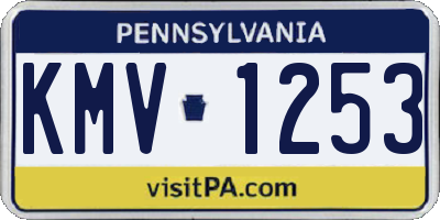 PA license plate KMV1253
