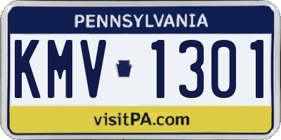 PA license plate KMV1301